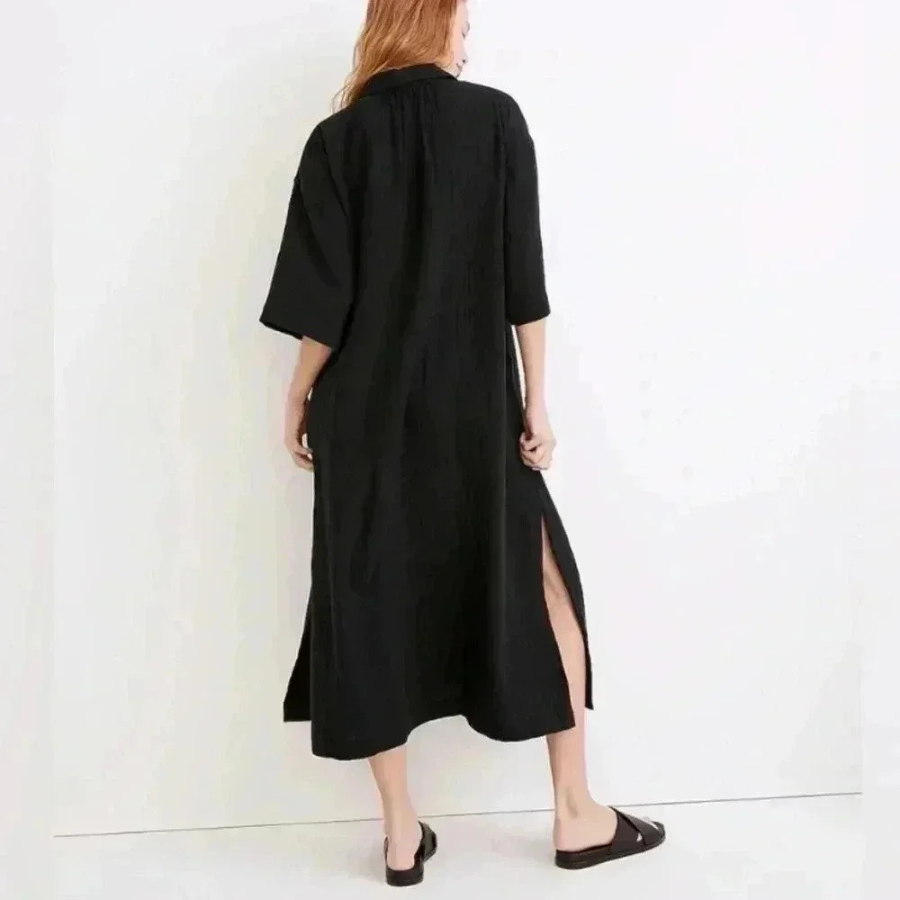 Madewell Black Button-Front Maxi Dress - Picture 8 of 12